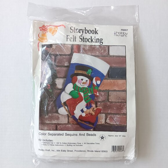 Lot of 2 Hobby Kraft Storybook Felt Stocking Kits 18" Diagonal Length - Picture 2 of 12